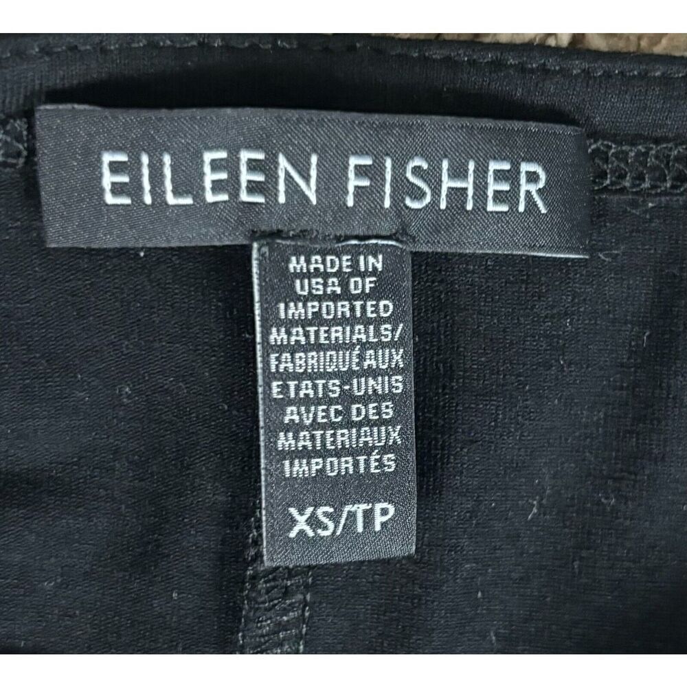 Eileen Fisher Top Size Extra Small Black Stretch Flowy Lagenlook Minimalist - Picture 5 of 10